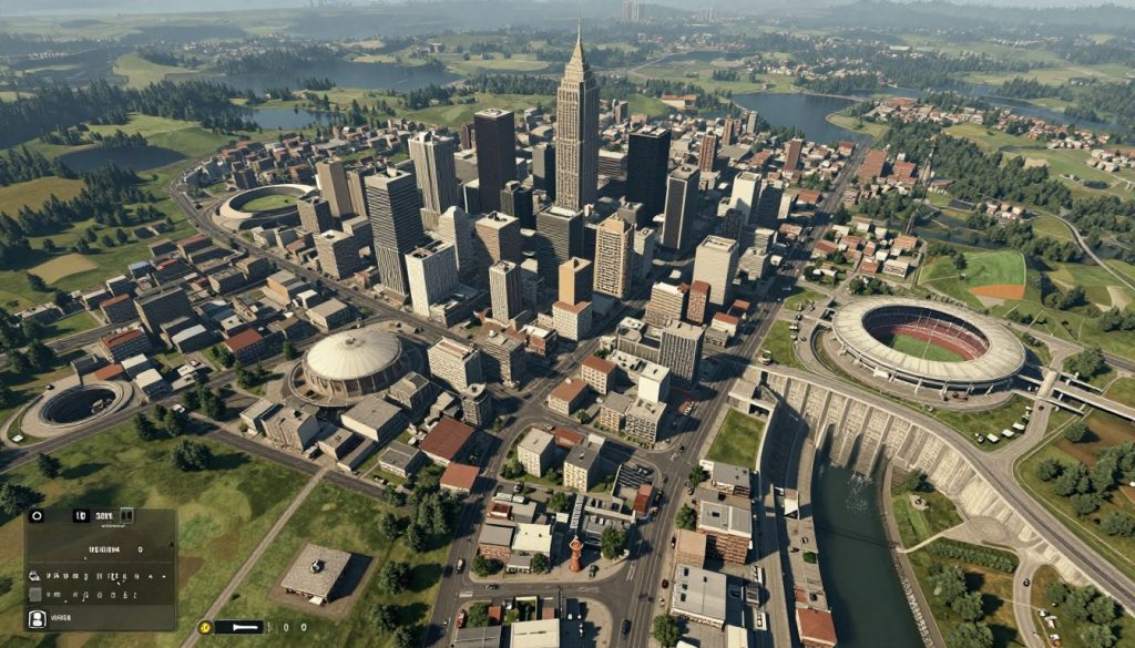 Aerial view of Call of Duty: Warzone's Verdansk map