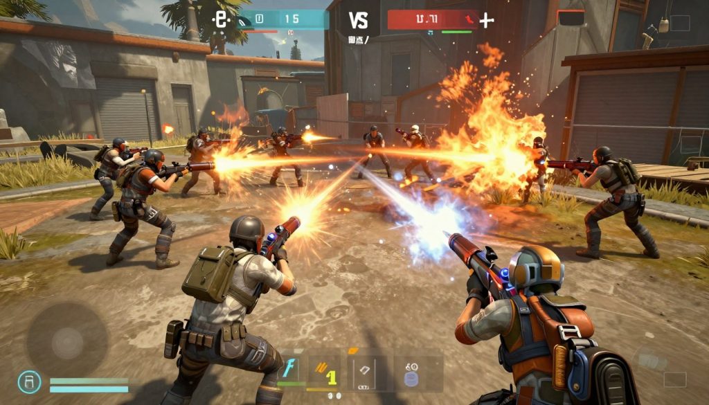 Apex Legends combat showing intense firefight between squads