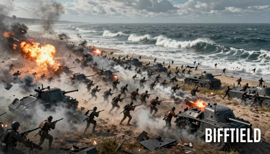 Battlefield 1 Operations mode showing massive battle with attackers and defenders