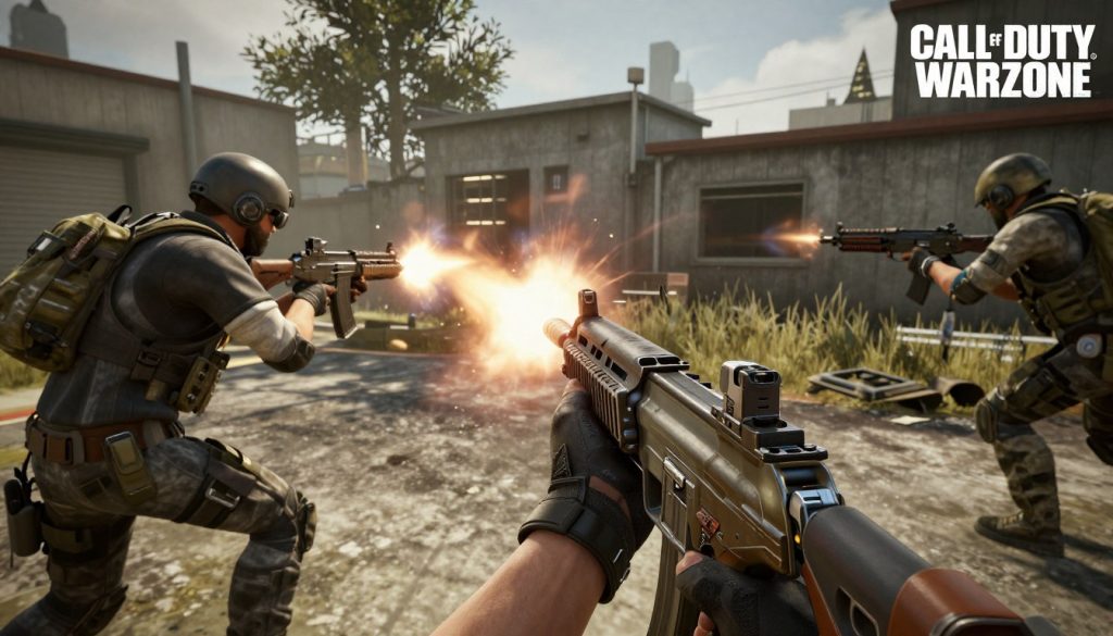 Call of Duty: Warzone player engaged in close-quarters combat