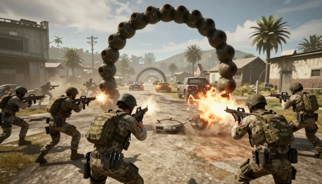 Call of Duty: Warzone showing intense battle royale action with multiple players in Verdansk