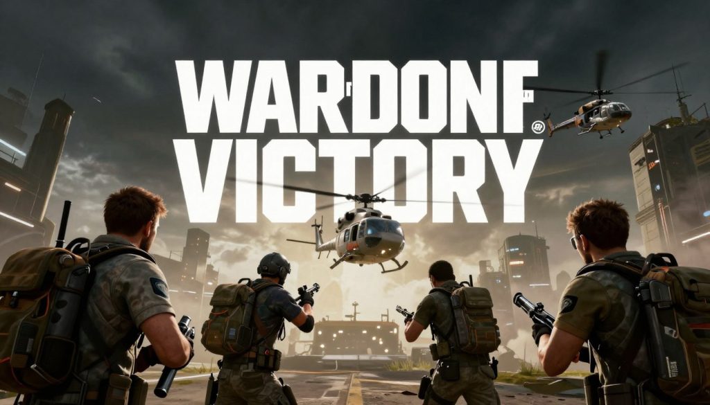 Call of Duty: Warzone victory screen with celebrating players