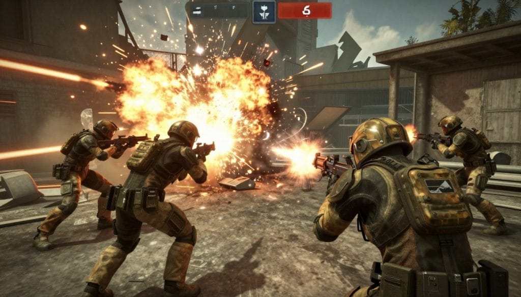 Combat scene showing Gordon fighting Combine soldiers in Half-Life 2 review