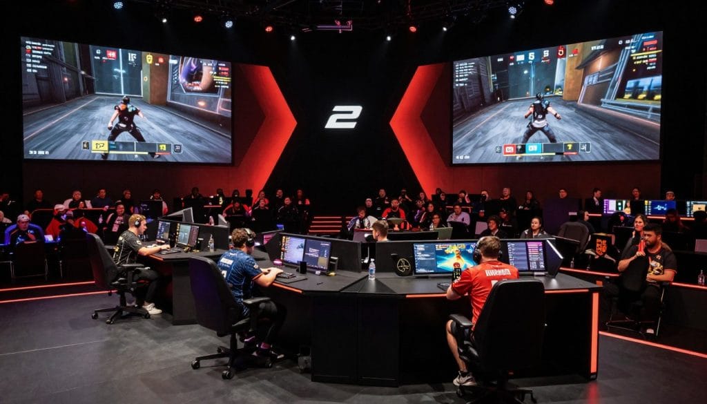 Counter-Strike 2 esports tournament showing professional players competing