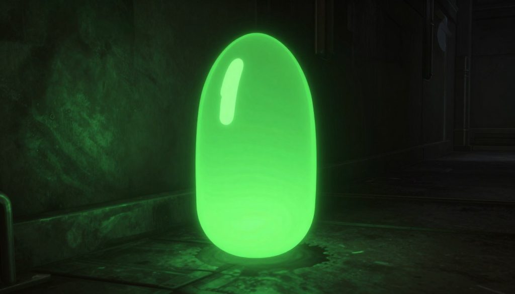 DOOM Eternal extra life pickup glowing in a dark corridor