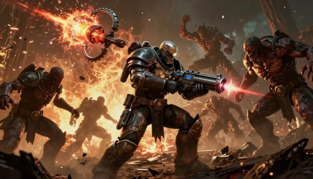 DOOM Eternal intense combat with the Doom Slayer fighting demons with the Super Shotgun
