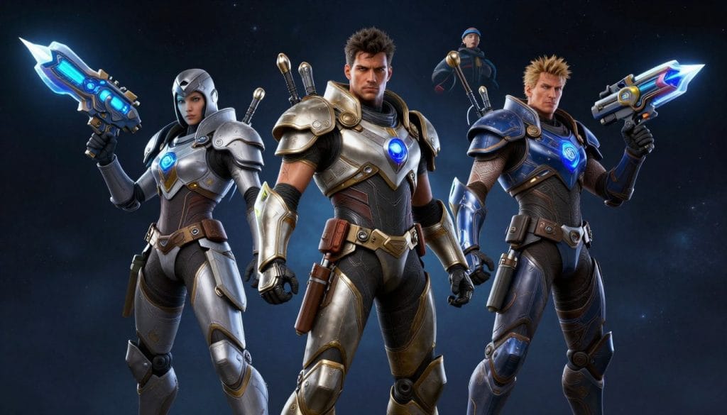 Destiny 2 Guardians in combat with dramatic lighting and space backdrop