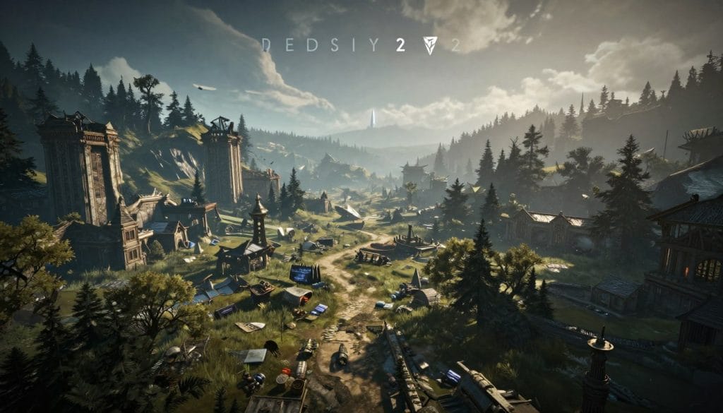 Destiny 2 game review showcasing the European Dead Zone landscape