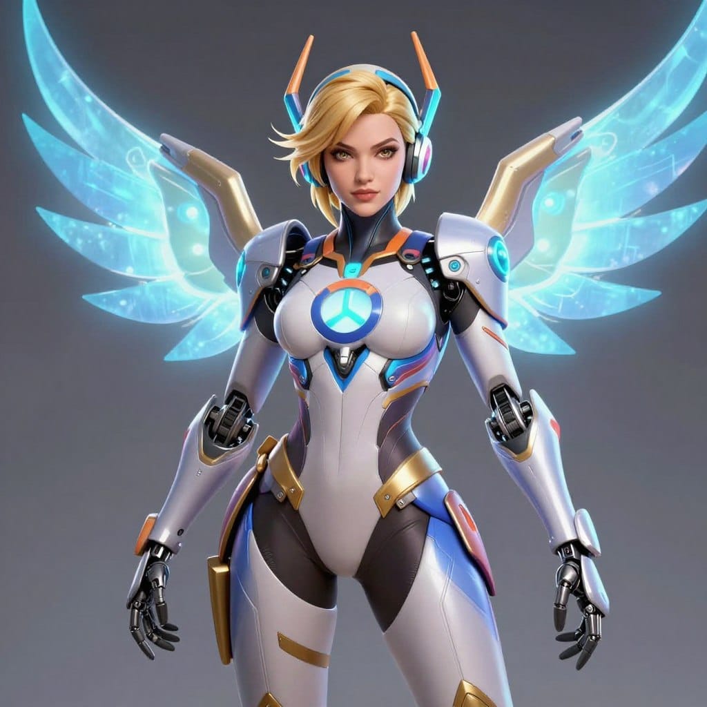 Echo character from Overwatch game showing post-launch hero addition