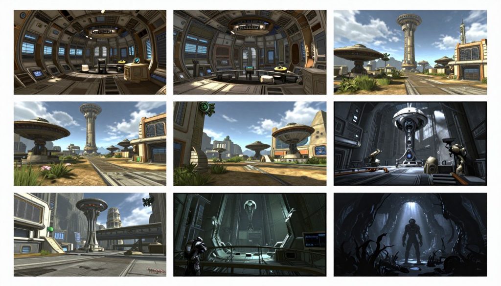 Halo Combat Evolved diverse environments collage