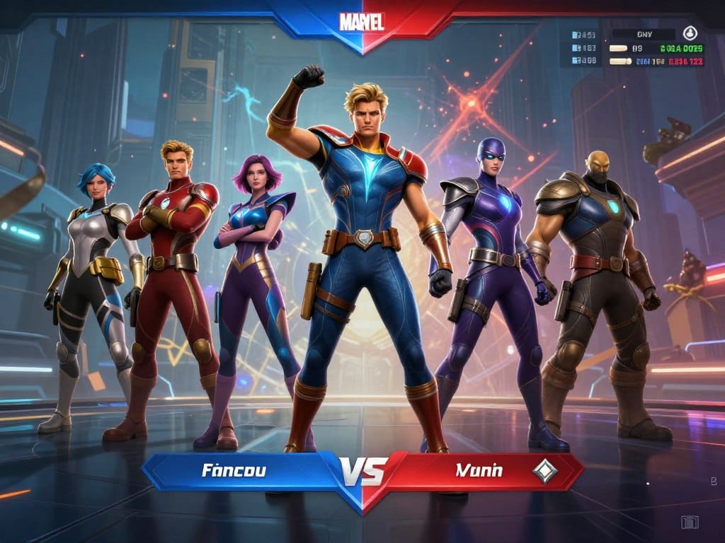 Marvel Rivals cinematic victory screen showing hero poses