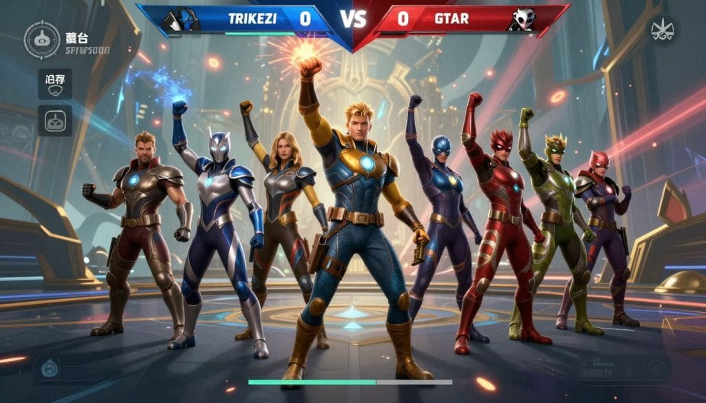 Marvel Rivals game review final screenshot showing heroes in victory pose