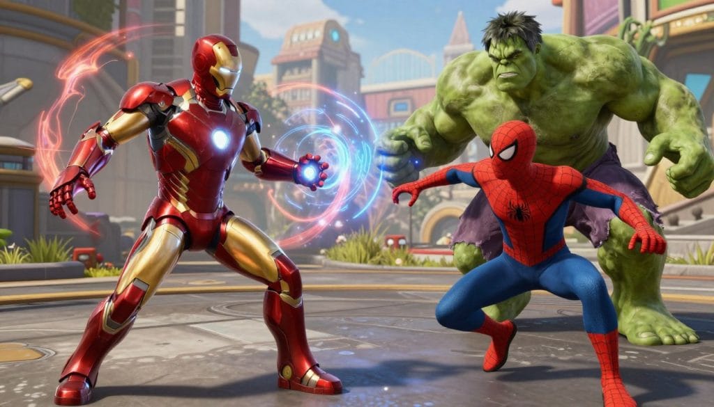 Marvel Rivals gameplay showing Marvel superheroes in action