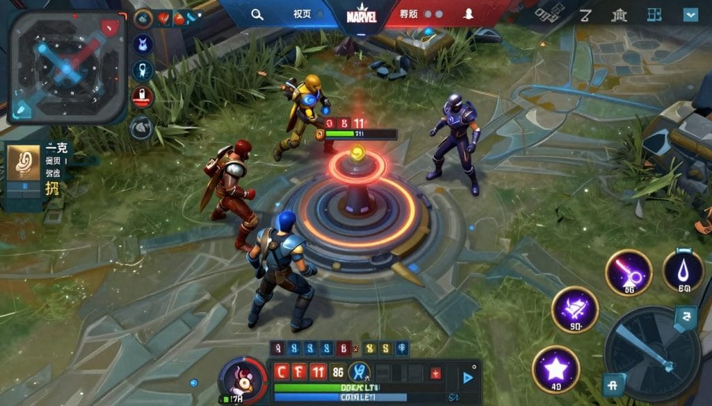 Marvel Rivals match showing objective-based gameplay with team coordination