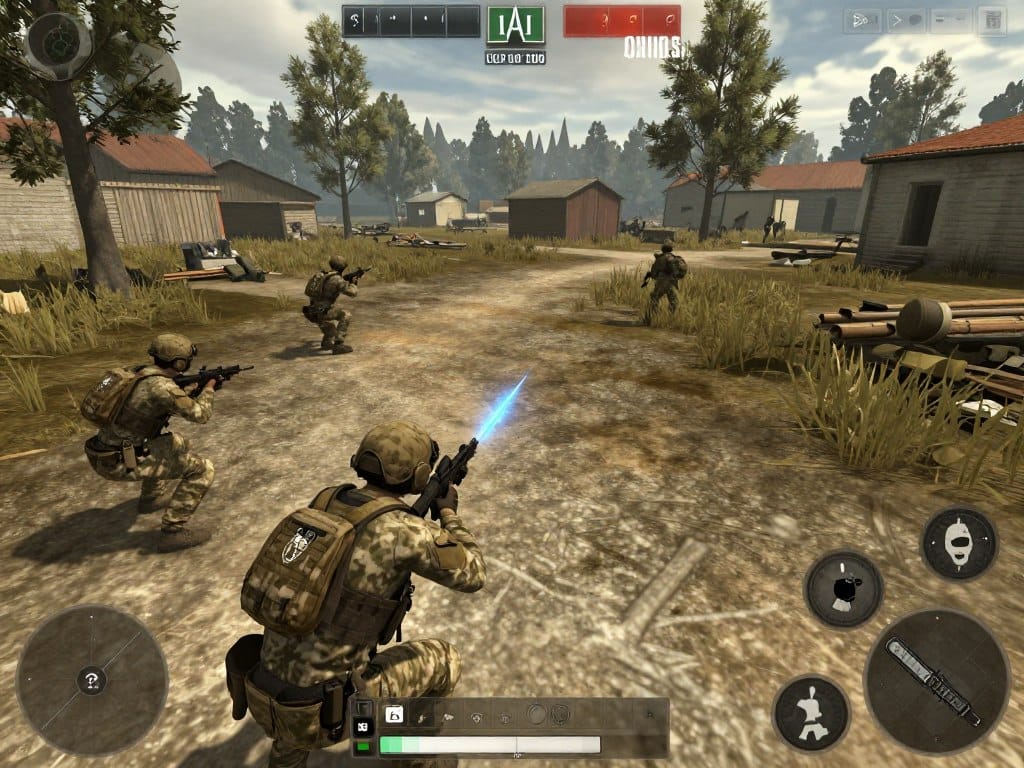 Operation Flashpoint: Cold War Crisis gameplay showing tactical combat in open terrain