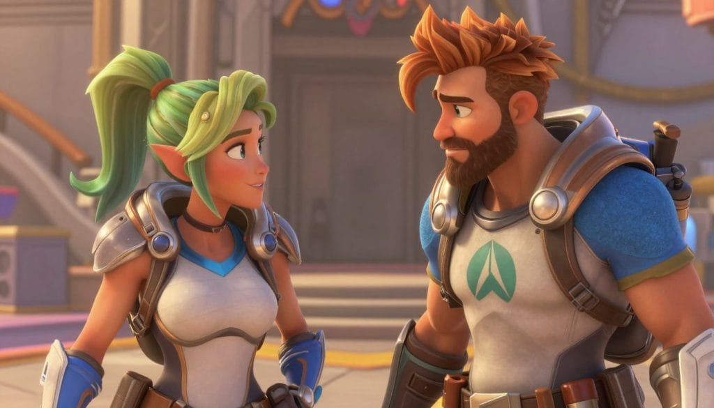 Overwatch game cinematic showing character storytelling and world-building