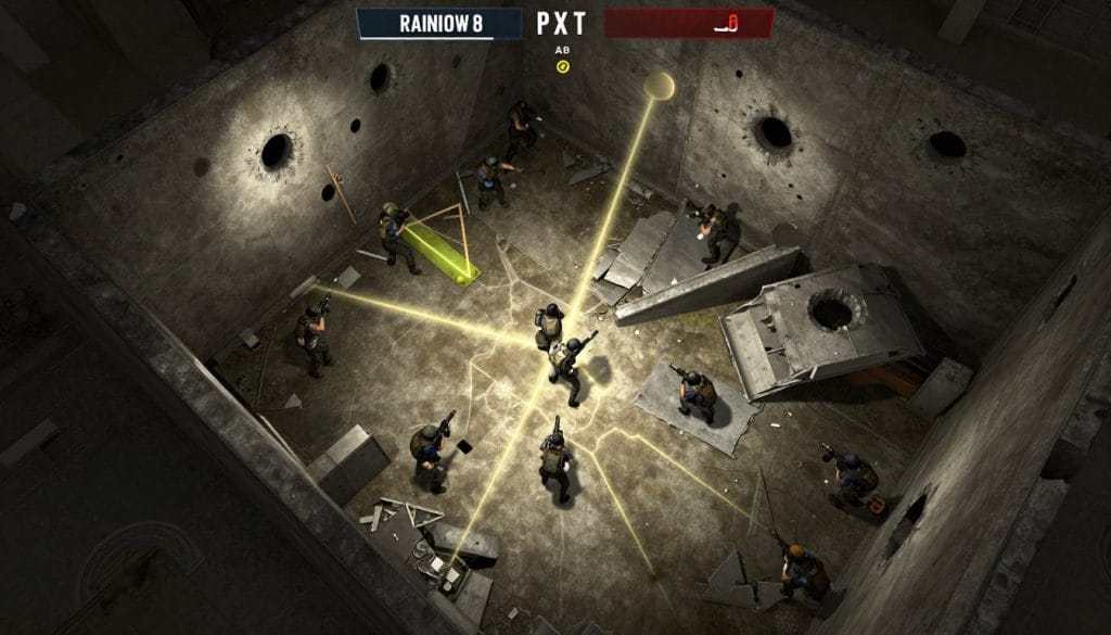 Rainbow Six Siege map showing strategic destruction and sight lines created by players