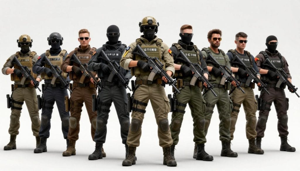 Rainbow Six Siege operators from different CTUs showing the game's international character roster