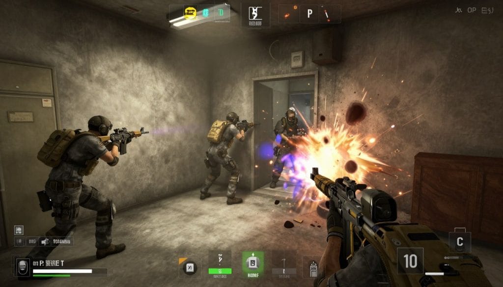 Rainbow Six Siege tactical gameplay showing operators in action