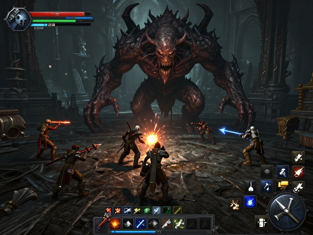 Remnant 2 gameplay showing the challenging boss fights and co-op elements that define this third-person shooter