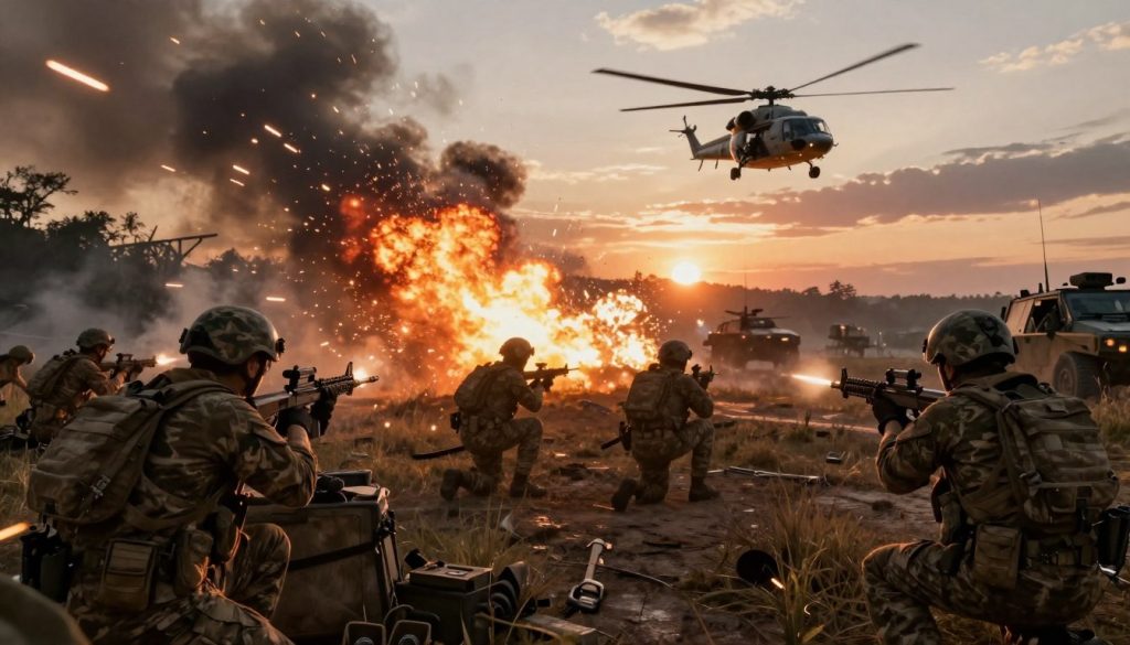 Squad game review showing intense firefight