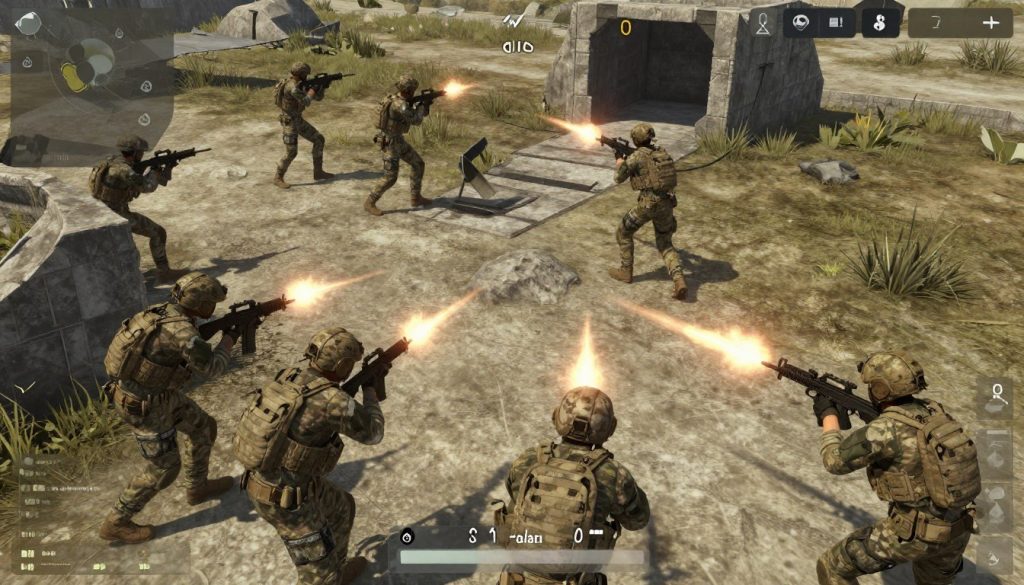 Squad game review showing players working together