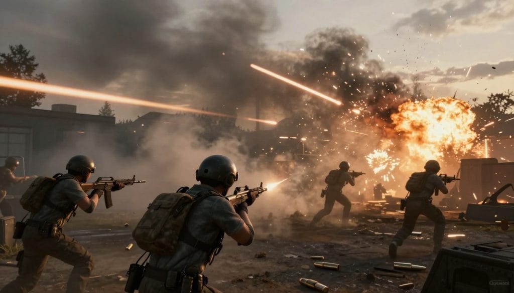 Squad game review showing visual effects of combat