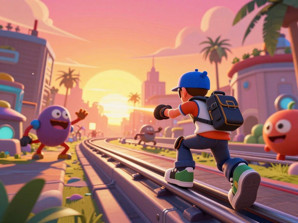 Sunset Overdrive gameplay showing the traversal mechanics and colorful style that made it a unique third-person shooter