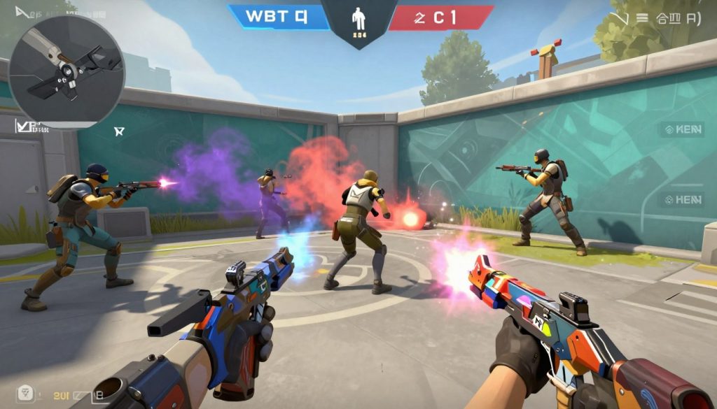 VALORANT's clean visual style showing agent abilities in action