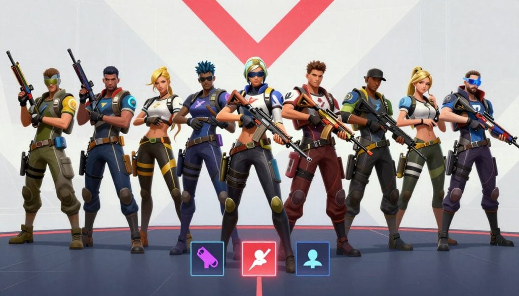 Valorant agents lineup showing diverse character designs