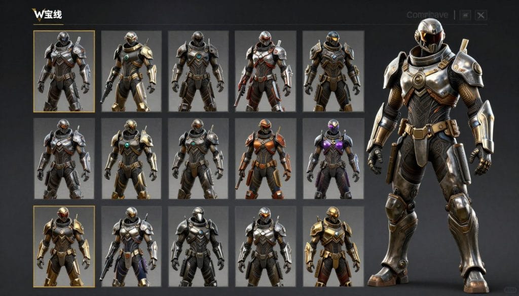 Various Warframe characters displayed in a selection screen for a Warframe game review
