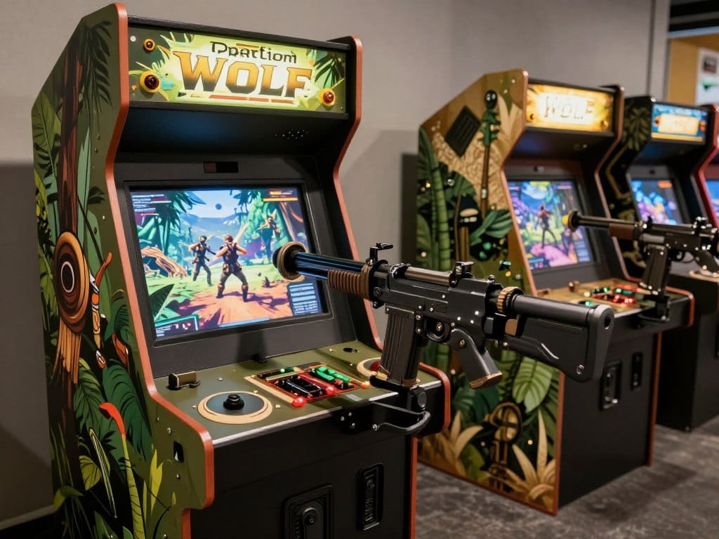 operation wolf arcade with mounted gun