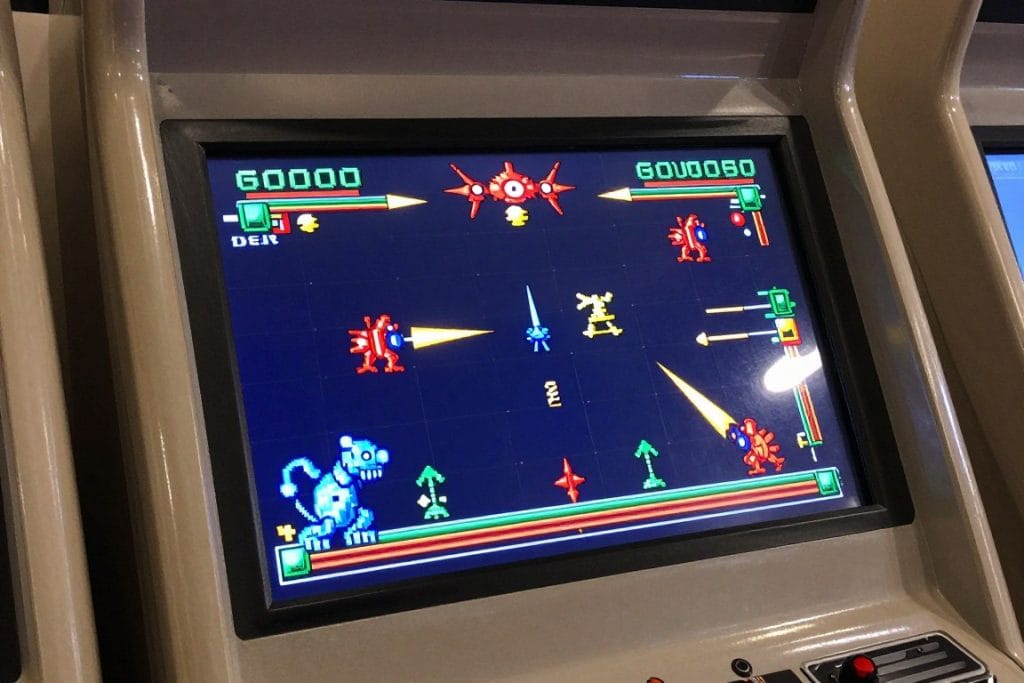 raiden arcade shooter cabinet