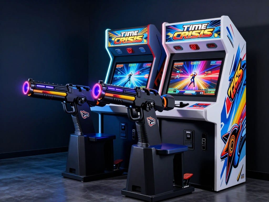 time crisis arcade cabinet with pedal controls